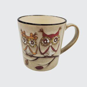 Preowned Great Gatherings Owl Coffee Cup Mug Ceramic Stoneware Owls On A Branch